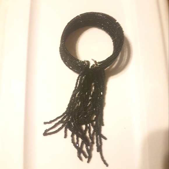 🖤 Beaded Tassel Bangles Cuff - Picture 3 of 7